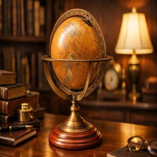 Brass Armillary Sphere Globe Nautical Desk Decor 30.48 cm Wedding Anniversary Birthday Home Office Study Room Decor