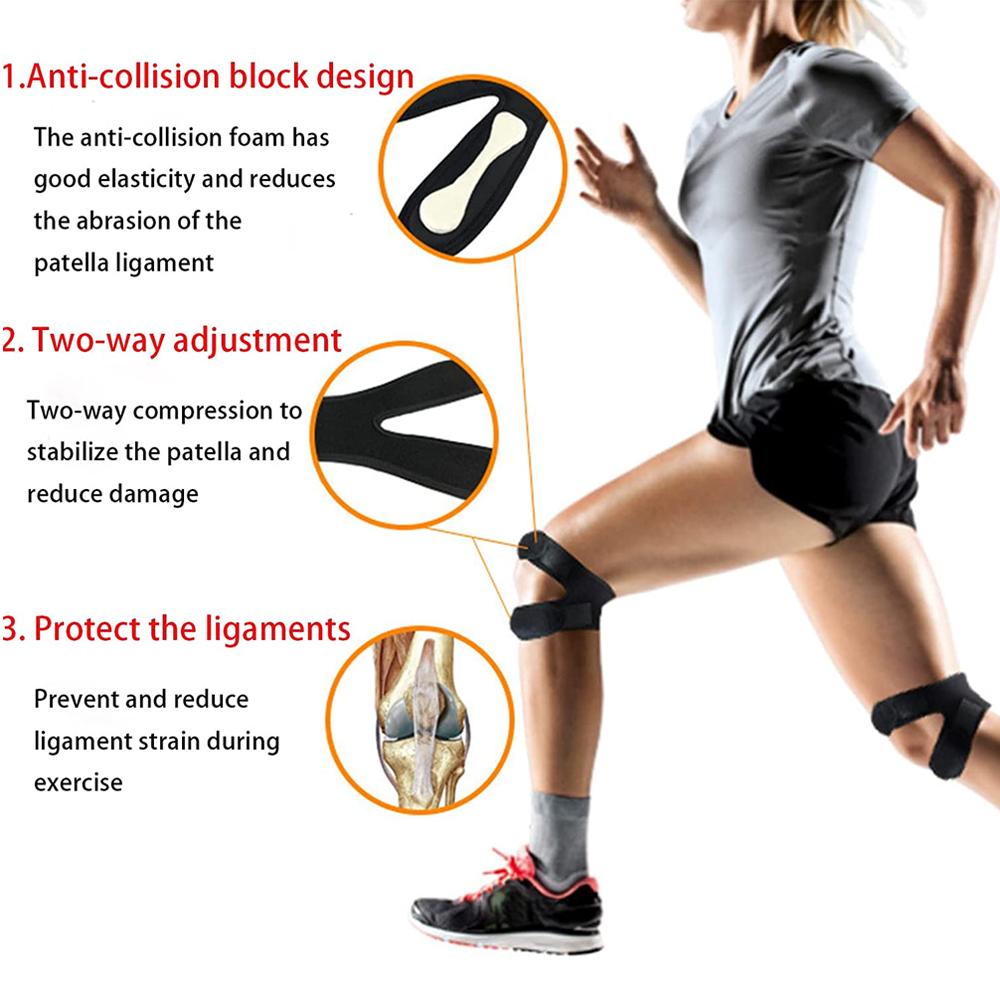 1 Pcs Patellar Tendon Support Strap Knee Pain Relief Adjustable Knee Strap For Running, Arthritis, Jumper,Tennis Injury Recovery