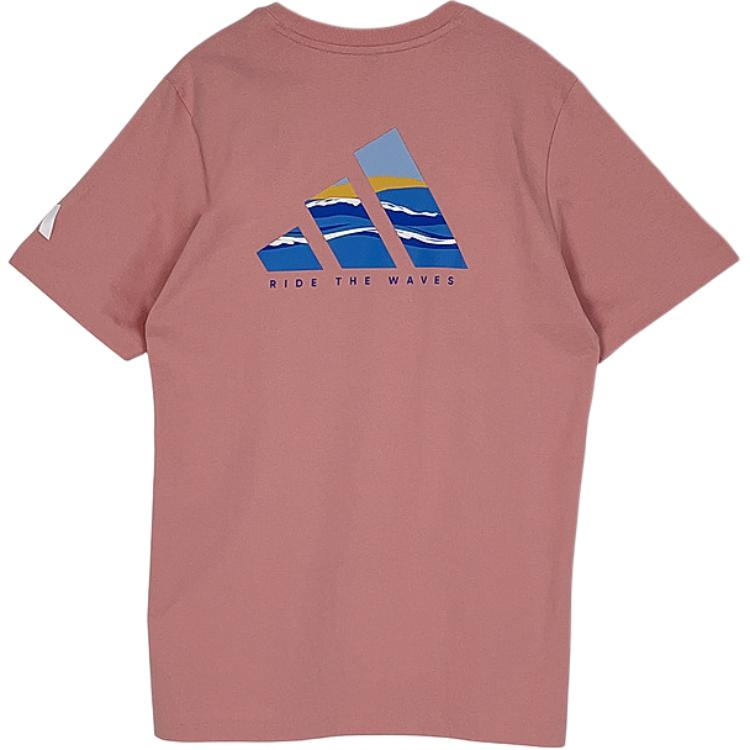 Adidas T Shirts Men's Dark Pink Crew Neck Moderate LC8867