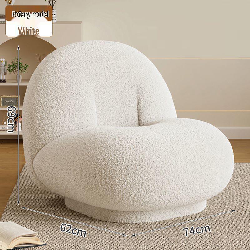 Rotatable Lambswool Leisure Chair - Home Cloud Lazy Sofa for Living Room and Balcony