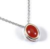 Made In Japan Red Coral Single Necklace Pendant Silver Undyed SANSUI