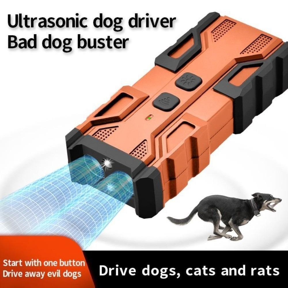 Handheld Ultrasonic Dog Bark Deterrent Rechargeable Portable Dog Repeller with Light Ultrasonic Dog Trainer Outdoor Use