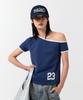 ODDSTUDIO Kitsch Star One-Shoulder T-Shirt - Navy