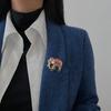 Брошь унисекс со стразами, декор в стиле ретро, эмаль с каплями масла, в форме слона, противоскользящая, для воротника пальто, шляпы, шарфа, украшения для одежды, прищепка