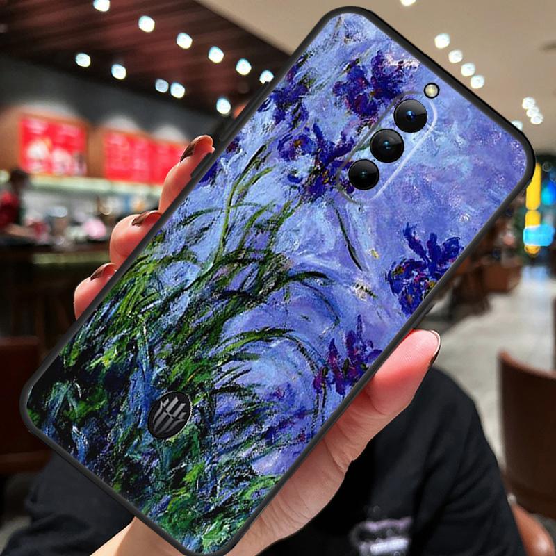 Чехол-пенал с рисунком сиреневых ирисов для ZTE Nubia Red Magic 10S 10 8 9 8S 9S 11 Pro Plus 10 Air 5G 6R 6 7 6S 7S Pro