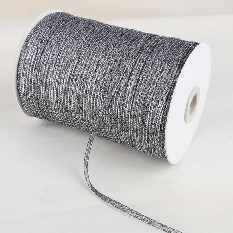 Товары для вечеринок Шелковая лента Модный материал 3 мм 20 ярдов Цветные ленты с зеленым луком Украшение Подарочная коробка Упаковка Лента 1 рулон Золото Серебряный цвет