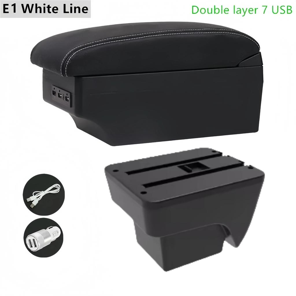 gzcr6 Car Armrest Box For SEAT IBIZA  2017-2024 Leather Arm Rest Center Console Storage USB Arm Rest Decoration Interior Parts