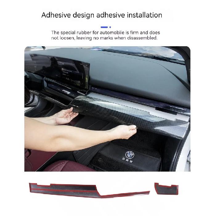 For BMW5 Series i5 G60 2024 2025 Carbon Fiber Car Center Console Decoration Panel Decoration Stickers Car Interior Accessories