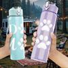 1PC Dog Mom White Minimal Pattern 750ml Color Plastic Sports Water Bottle Leakproof Flip Straw Lid Suitable for Sports Office Home Use