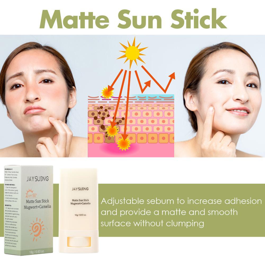 Солнцезащитный стик Матовый солнцезащитный стик SPF50+ UV-защитный крем Антиоксидант Контроль жирности Солнцезащитный крем Освежающий Корейская косметика 18 г