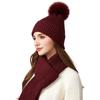 Autumn Winter Knitted Hat Scarf Two-Piece Wool Hat Women Outdoor Velvet Warm Cap