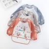Cartoon Baby Bibs Waterproof Long Sleeve Baby Feeding Stuff Kids Eating Drawing Apron Burp Cloth