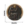Круглый деревянный знак, тематическая фигурка египетского фараона, идеально подходит для офисного помещения, декора домашней двери, абстрактный дизайн, 2D для настенного крепления на входной двери церкви