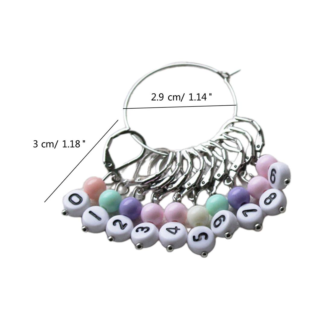 10Pcs Number Stitching Marker Acrylic Crochet Stitching Marker Charm Removable Lobster Clasp Locking Stitch Marker