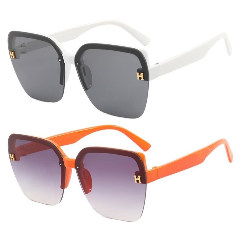 Large Frame Sunglasses H Letters Round Face Show Face Small Fashion Anti-UV Sunglasses