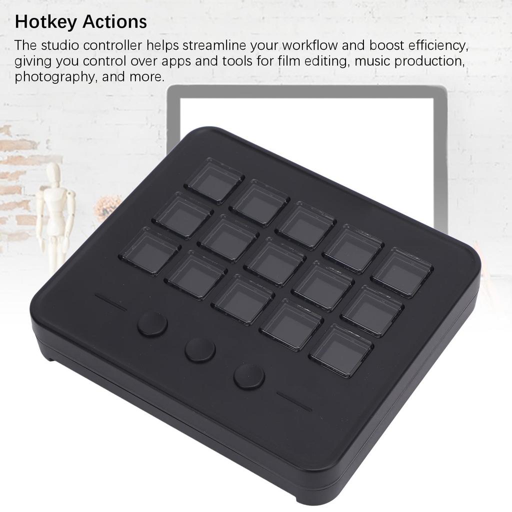 Studio LCD Key Customizable with 15 OBS PC Game Workflow Macro Stream Controller Keypad with Elgato Mini for PC Controller, Macros, Keypad,