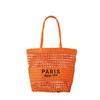Embroidery Letters Hollowed Out Straw Handbag Women's Large-capacity Hand-woven Shoulder Bag