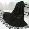 Women Cashmere Scarf Solid Thick Warm Casual Winter Scarves For Ladies Hijabs Pashmina Shawls Wraps Tassel Female Echarpe 2022