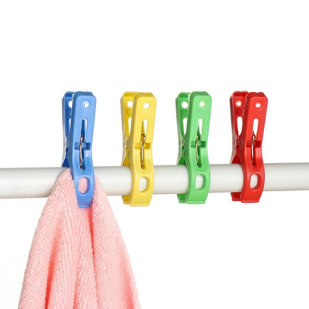 16Pcs Plastic Kitchen Laundry Clothes Racks Hanging Pegs Hangers Clips Clothespins