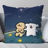 1pc M-Maltese Animation Pillow Case Square Pillow Bedroom Sofa Leisure Comfort Cushion Car Living Room Home Decoration 40X40
