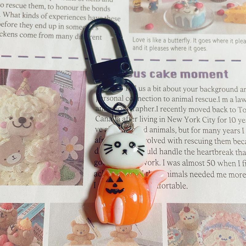 Брелок на Хэллоуин из мультфильма, милый тыквенный автомобильный брелок, сумка для наушников, подвеска, украшение, пара, друзья, подарки