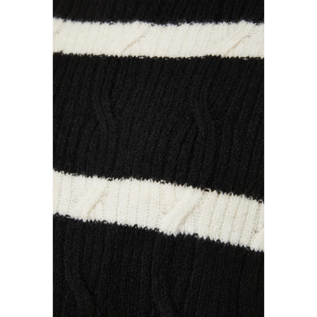 Трикотажный свитер в полоску цвета экрю на пуговицах Tctaw23ak00063