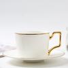 Кофейная чашка из костяного фарфора с золотой ручкой, керамическая чашка для послеобеденного чая, садовая чашка и кофейный набор с блюдцем