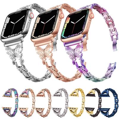 Металлический ремешок с бриллиантами для Apple Watch Ultra 49 мм, ремешок Correa 38/40 мм, 42 мм, 44 мм, браслет Iwatch серии 8, 7, 6 SE, 5, 4, 41 мм, 45 мм, женский браслет