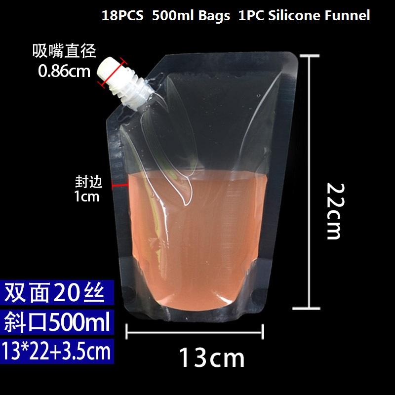 Прозрачные пластиковые фляги и многоразовые пакеты для напитков, герметичные для путешествий, занятий спортом на открытом воздухе, бега, для любителей концертов, 8 унций, 16 унций, 32 унции