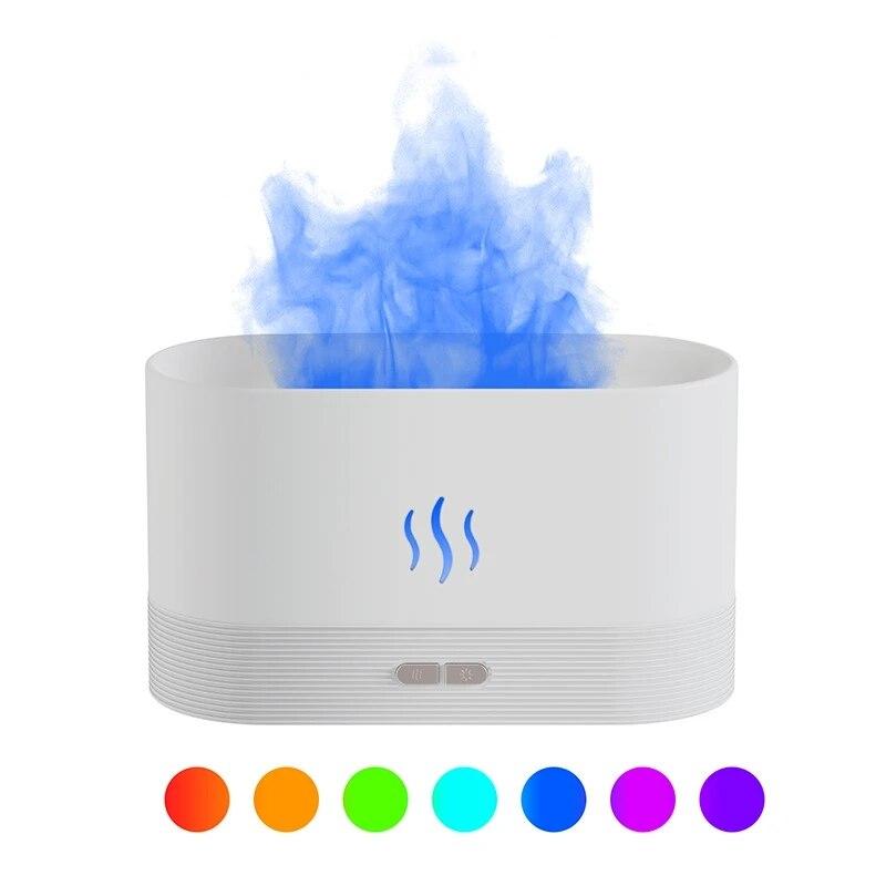Flame Essential Oil Diffuser 7 Colors Flame Changing Oil Diffuser Waterless Auto-Off 180ml Fire Humidifier for Home Office Spa