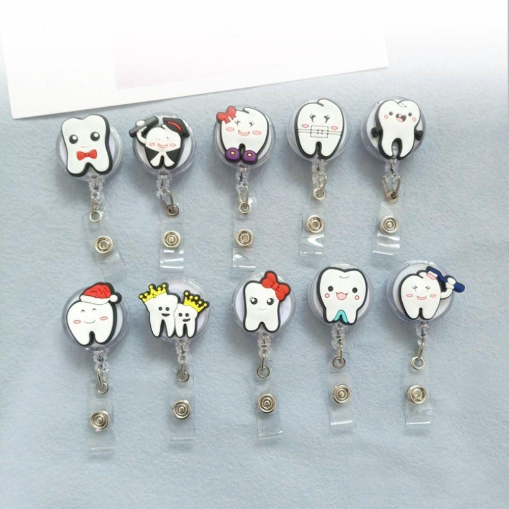 Work Card Retractable Badge Reel Dentist ID Card Holder Hospital Use Teeth Badge Holder Name Card