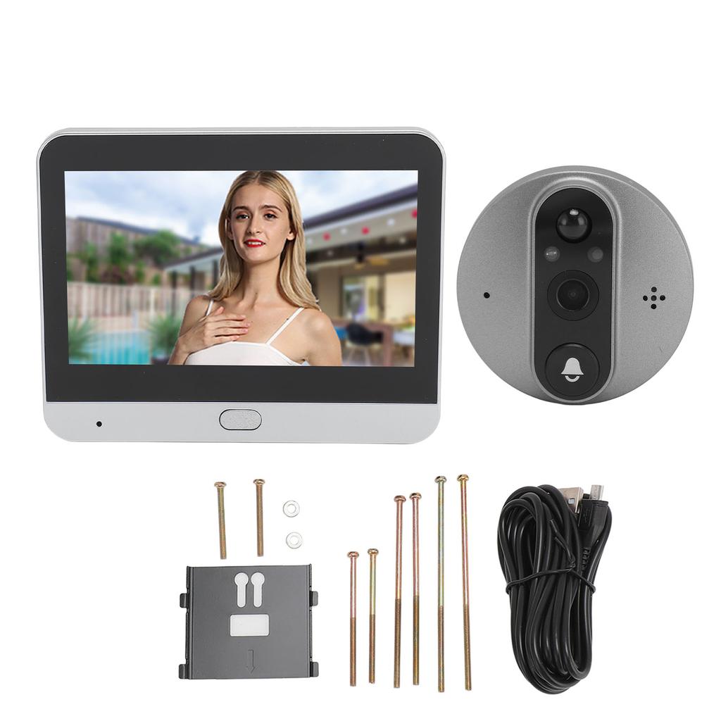 Digital Door Viewer Two Way Talk 1080P HD Wireless Video Peephole Doorbell Camera With 4.3in