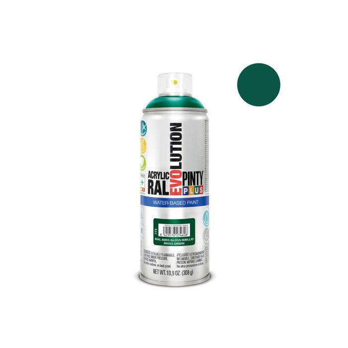 Peinture En Aérosol Pintyplus Evolution Water-based 520cc Ral 6005 Vert Mousse