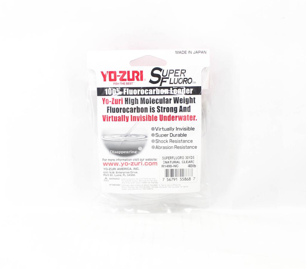 Yo Zuri Поводок из суперфторуглеродного фторуглерода 30 ярдов 40 фунтов 0,602 мм R1490-NC (8687)