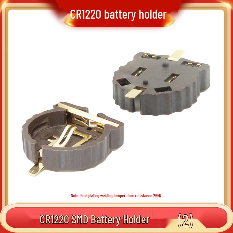 3V Coin Battery Holder for CR2032, CR1220, CR1632, CR2450 - Spring Contact SMD Connector