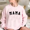 Mama Sweatshirt Mom Hoodie Mama Long Sleeve Pullovers Mom Birthday Gift Pregnancy Announcement Sweatshirts Casual Tops Hoodies