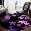 1pc Purple Stars Decor Chair Carpet for Office Non Slip, Lightweight, Machine Washable Rug for Office Holiday Decor