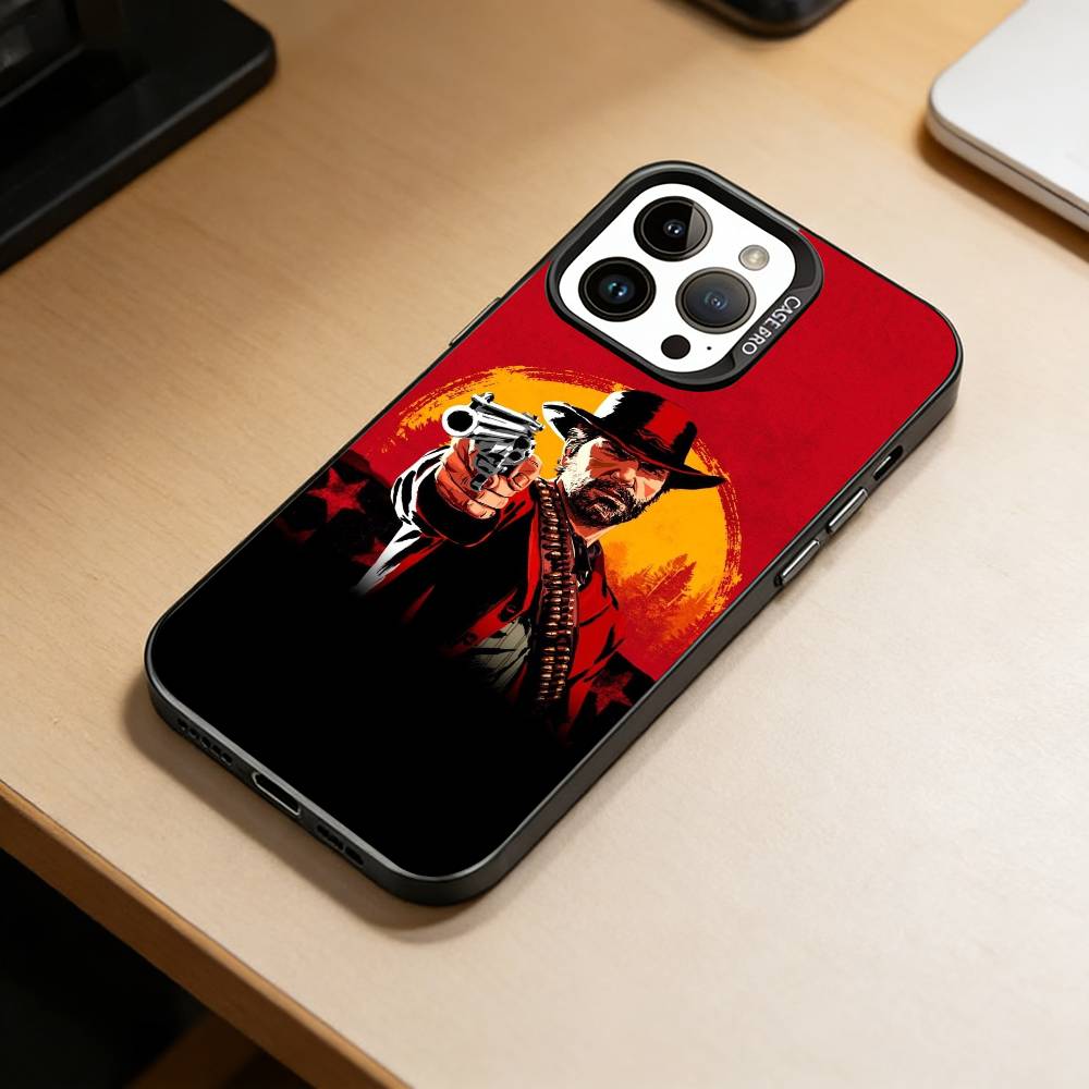 Чехол для телефона Red Dead Redemption 2 Для iPhone 17,16,15,14,13,12,11 Plus,Pro Max,XS,Цветной Серебристый Покрытие Внутренняя Крышка