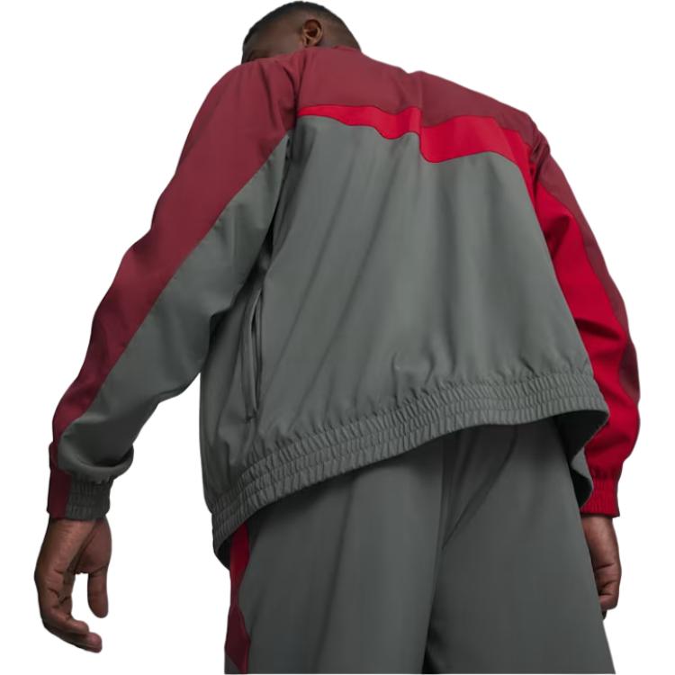 Puma X AC Milan Collaboration Logo Print Color Block Stand воротник куртка мужская куртка темно-серый 777100-01