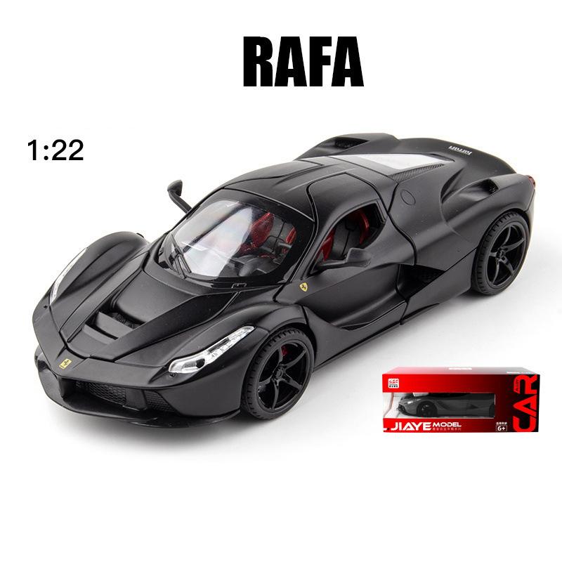 1:22-масштабная игрушечная модель автомобиля RAFA, автомобиль с откатным механизмом из цинкового сплава со звуком и светом и открытой дверью кузова, игрушечный автомобиль для детей, подарок для мальчиков и девочек