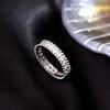 Bead Edge Diamond Ring Inlaid 18K Rose Gold Plated Ring Niche Design High-end Jewelry