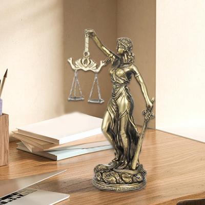 Фигурка Леди Правосудия Смоляная Настольная Скульптура Весы Правосудия Скульптура для Дома Офиса Кабинета Гостиной Спальни Прикроватной