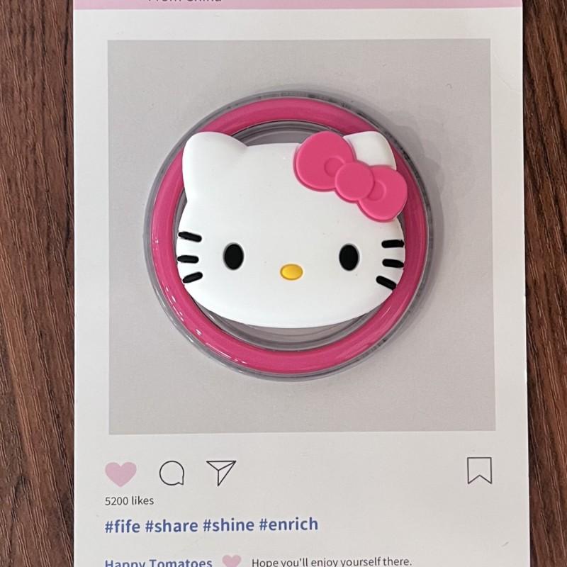 Cute 3D Hello Kitty For iPhone 18 17 16 Foldable Wireless Charging Case Holder For Magsafe Magnetic Phone Griptok Grip Tok Stand 5