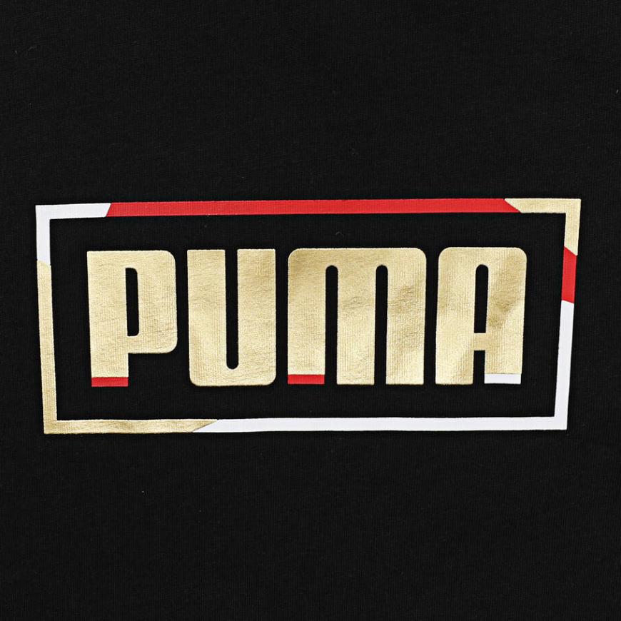 Puma Футболка с буквенным принтом, модная, быстросохнущая, повседневная, универсальная, с коротким рукавом, мужская, черная 683815-01
