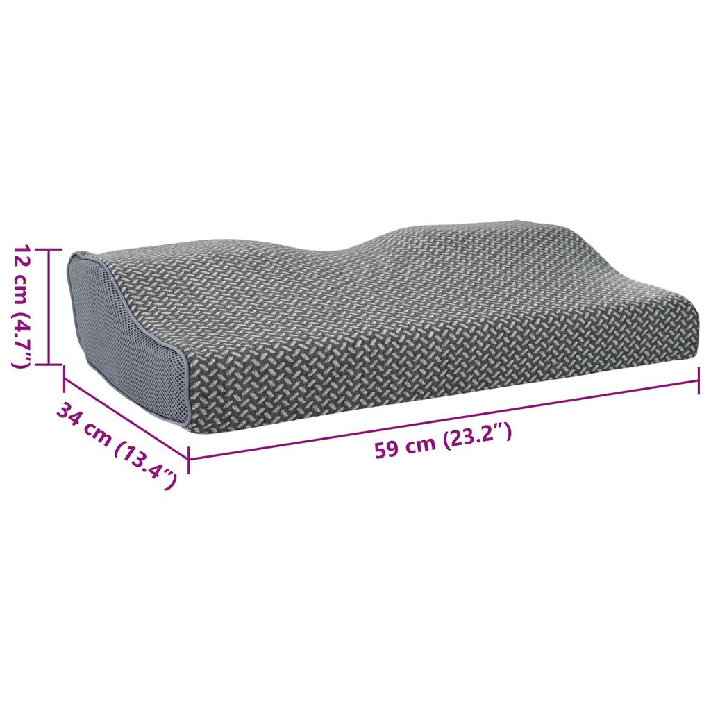 Head Pillow with Pillow Grey 60 x 34 x 11 cm Polyester