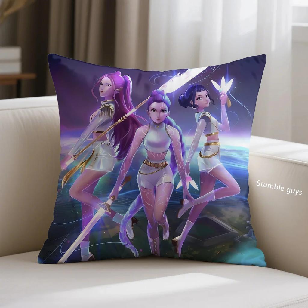 Kpop Cushion Cover Demon Hunters Anime Sofa Pillowcase For Fans