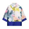 Spring/Summer 2025 Women's Versatile Silk Satin Print Shirt