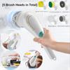 Electric Cleaning Brush 5 Brush Heads Cleaner Multifunctional Cleaning Pots and Dishes Kitchen Bathroom Bathtub Glass
