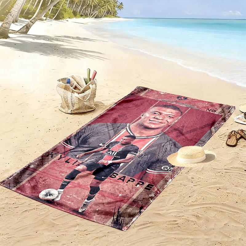 Kylian Mbappé Force Beach Towel, Large Soft Quick Dry Towel for Beach Camping Swimming