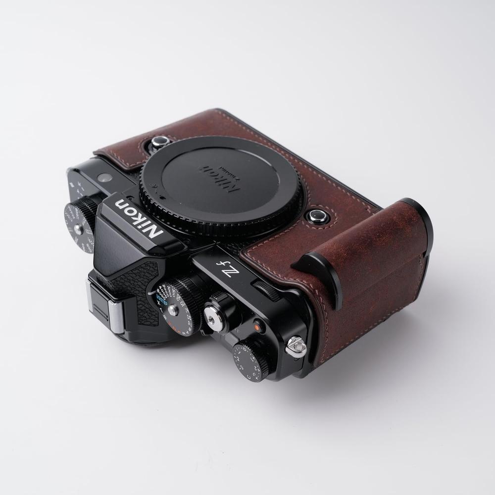 Совместимый чехол для камеры Nikon Nikon Zf, чехол для камеры, сумка для камеры из натуральной кожи [Iborrys pure handmade] Конструкция 3 в 1 с корпусом из серебристой воловьей кожи